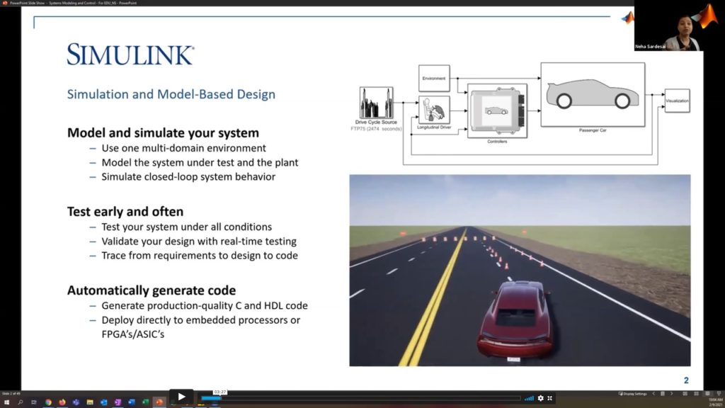 Simulink driving simulation screenshot